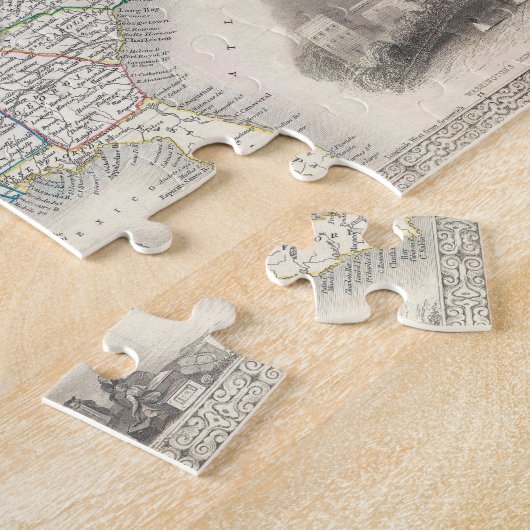 Amerikaanse kaart van Tallis en Rapkin Legpuzzel (Zijkant)