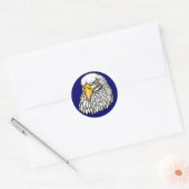 Amerikaanse kale adelaar ronde sticker (Envelop)
