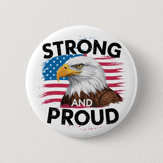 Amerikaanse Kale Eagle Flag Pin op Button (Voorkant)
