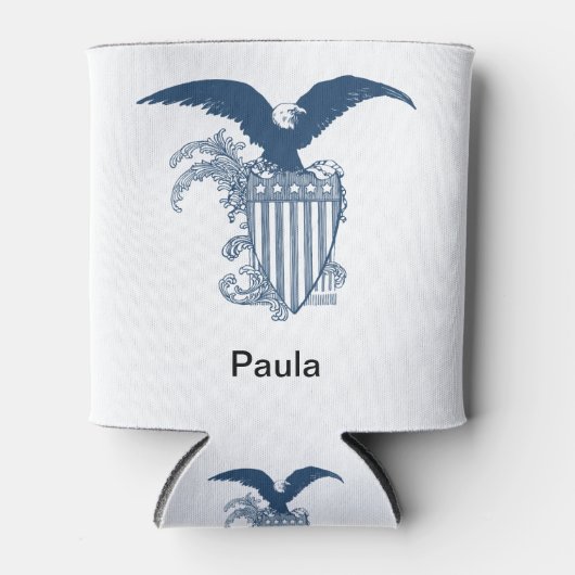  Amerikaanse Kale Eagle Stars Stripes Shield Blikjeskoeler (Voorkant)