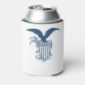  Amerikaanse Kale Eagle Stars Stripes Shield Blikjeskoeler (Blikje Achterkant)