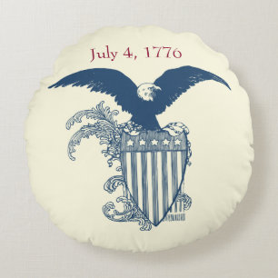 Amerikaanse Kale Eagle Stars Stripes Shield Rond Kussen