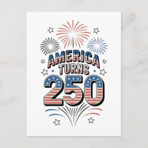 Amerikaanse Kering 250e 4 juli Vuurwerk Briefkaart