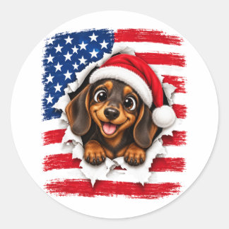 Amerikaanse Kerst Doedel Ronde Sticker