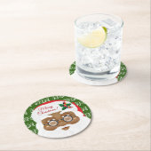 Amerikaanse kerstfeestdag Rou Ronde Kartonnen Onderzetter (Insitu)