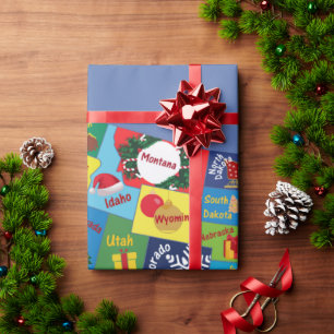 Amerikaanse kerstkaart cadeaupapier