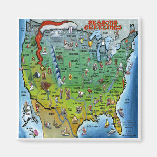 Amerikaanse kerstkaart magneet