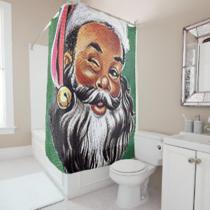 Amerikaanse kerstman douchegordijn