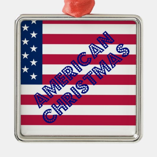 Amerikaanse kerstvlag metalen ornament (Voorkant)