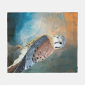 Amerikaanse kestrel fleece deken (Voorkant (Horizontaal))