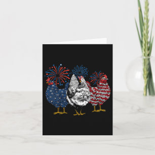 Amerikaanse Kip Dieren Grappig 4 juli Vuurwerk Kaart