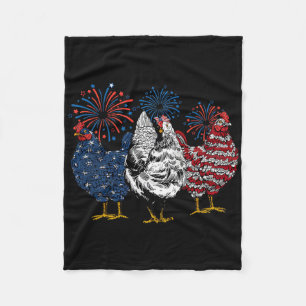 Amerikaanse kippen Dieren Grappig 4 juli Vuurwerk Fleece Deken