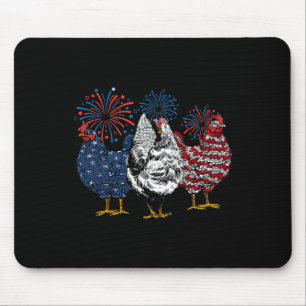 Amerikaanse kippen Dieren Grappig 4 juli Vuurwerk Muismat