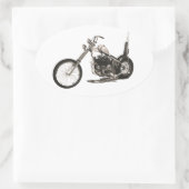 Amerikaanse klassieke Chopper motorfiets Ovale Sticker (Tas)