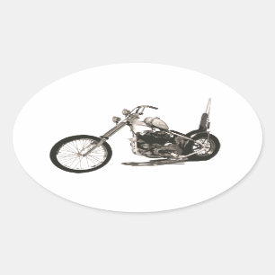 Amerikaanse klassieke Chopper motorfiets Ovale Sticker