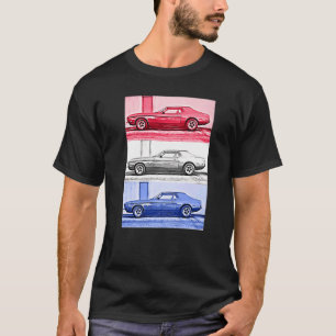 Amerikaanse klassieke spieren Auto A Red White G T-shirt