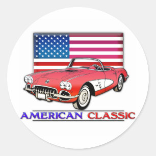 Amerikaanse Klassieke spieren Ronde Sticker