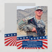 Amerikaanse kleuren Fotopatriottische uitnodiging (Voorkant / Achterkant)