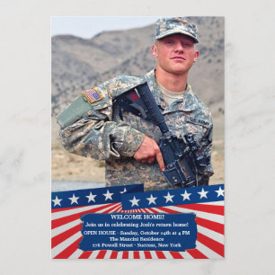 Amerikaanse kleuren Fotopatriottische uitnodiging