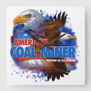 AMERIKAANSE KOLENMIJNER VIERKANTE KLOK