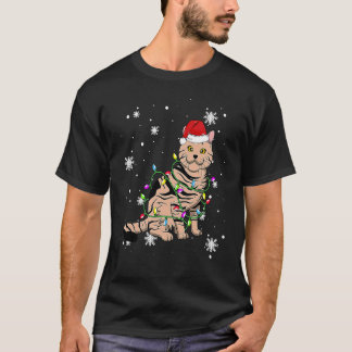 Amerikaanse Kortharige Kat Kerstlichtjes Kerstmis  T-shirt