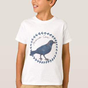 Amerikaanse Kraai Vogelsoort Vogel Aquarel Kunst T-shirt