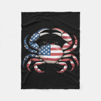 Amerikaanse krab US-vlag zeevruchten Fleece Deken