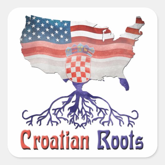Amerikaanse Kroatische Roots Stickers (Voorkant)