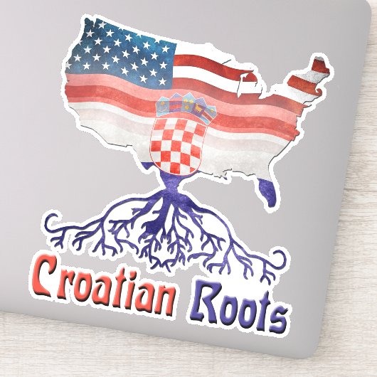 Amerikaanse Kroatische wortelen Sticker (Detail)