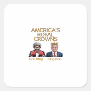 Amerikaanse Kroon en Doneer Grafiek Vierkante Sticker