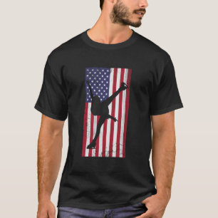 Amerikaanse kunstschaatsen Amerikaanse vlag T-shirt