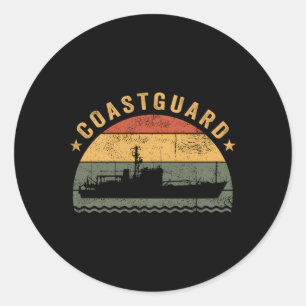 Amerikaanse kustwacht veteranen USCG Coast Guard Ronde Sticker
