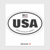 Amerikaanse landcode Amerikaanse vlag ovaal vinyl Sticker (Vel)