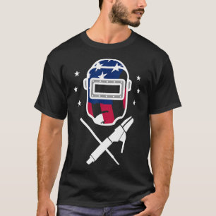 Amerikaanse lasser US vlag lassen kap geschenk Uxz T-shirt