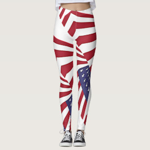 Amerikaanse Leggings met rode witte en blauwe tint