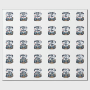 Amerikaanse Leven Vibes Patriottische Meer Vector Cadeaupapier