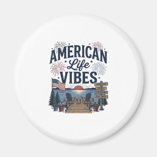 Amerikaanse Leven Vibes Patriottische Meer Vector  Magneet