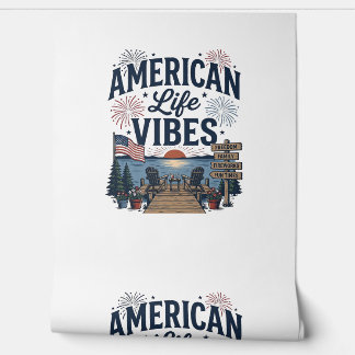 Amerikaanse Levensvibes Patriottische Meer Vector  Behang