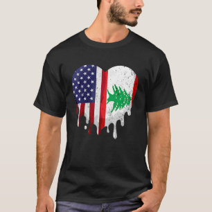 Amerikaanse Libanese erfgoedmaand Libanese vlag T-shirt