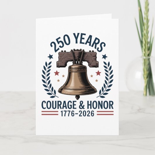 Amerikaanse Liberty Bell Moed Eer 250 Kaart (Voorkant)