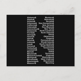 Amerikaanse lijst van vijftig staten briefkaart