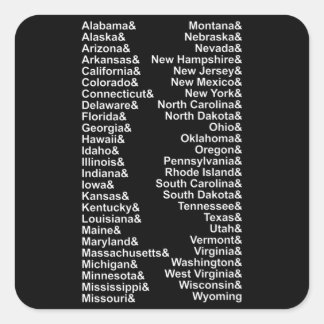 Amerikaanse lijst van vijftig staten vierkante sticker