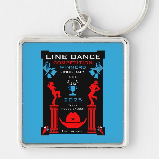 Amerikaanse Line Dancing Competitie Sleutelhanger (Voorkant)