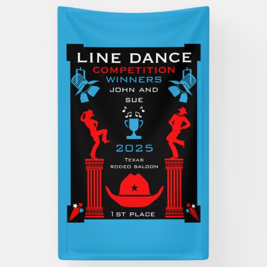 Amerikaanse Line Dancing Competitie Spandoek (Verticaal)