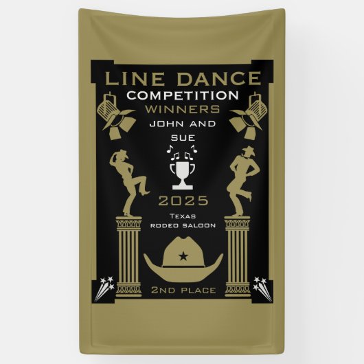 Amerikaanse Line Dancing Competitie Spandoek (Verticaal)