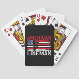 Amerikaanse Lineman Elektrische Kabel Patriottisch Pokerkaarten