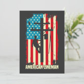 Amerikaanse Lineman Flag Electric Cable Patriotic Kaart (Staand voorkant)