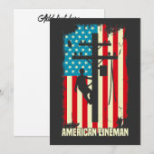 Amerikaanse Lineman Flag Electric Cable Patriotic Kaart (Voorkant / Achterkant)