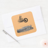 Amerikaanse locomotief vierkante sticker (Envelop)