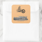 Amerikaanse locomotief vierkante sticker (Tas)